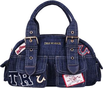 True Religion Multi-Patch Satchel in Dark Denim at Nordstrom