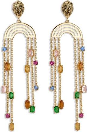 Kurt Geiger Crystal Chain Chandelier Earrings in Rainbow Multi at Nordstrom Rack