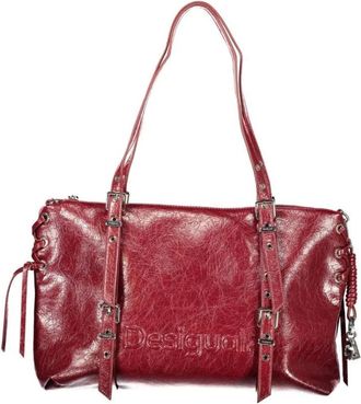 Desigual Bolso de Hombro con Logo en Relieve - Bags - Mujer - Rojo - ONE SIZE