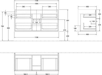 Villeroy & Boch Mueble Bajo Para Lavabo Finion, 4 Cajones