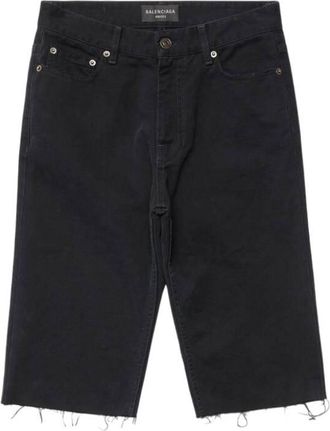 Balenciaga Distressed-Effect Denim Shorts, Size X-Small