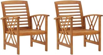 vidaXL Vidaxl - Garden Chairs 2 pcs Solid Acacia Wood