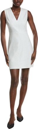Theory Fitted Linen-Blend Sheath Dress