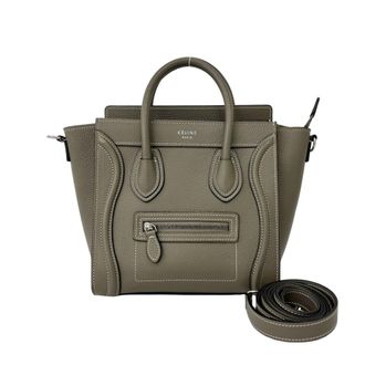 Celine Gray Leather Handbag Shoulder Bag Tote Bag (Pre-Owned)