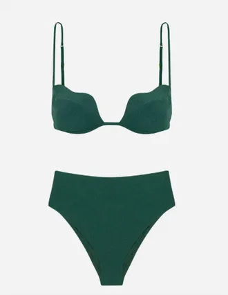 Vix Womens Bela Hot Pants Brazilian Bikini Bottoms In Green