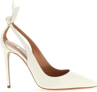 Aquazzura White Bow-Tie Pumps