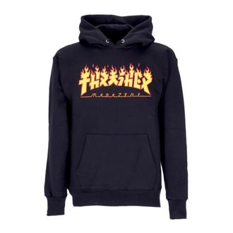 Thrasher Hoodies, male, Black, S, Godzilla Flame Hood Mens Hoodie