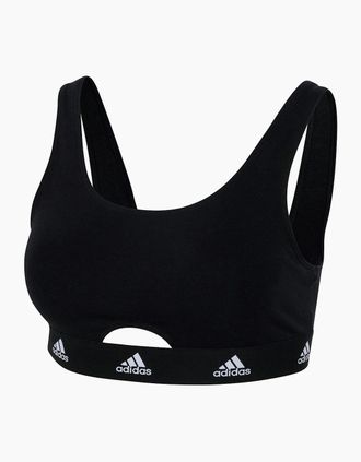adidas Womens Active Comfort Cotton Scoop Bralette - Black - Size: 18 2xl