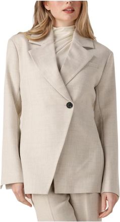 Second Female Maximus Fitted Blazer voor vrouwen - Dames - Blazers - Beige - M - Leer - Jassen