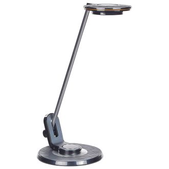 Beliani L&aacute;mpara De Oficina Led De Metal Plateado Negro 45 Cm Brazo Ajustable Usb Corvus
