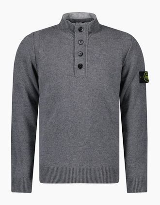 Stone Island Mens Stone Island Half-Zip Jumper in Cement Grey - Size: 42