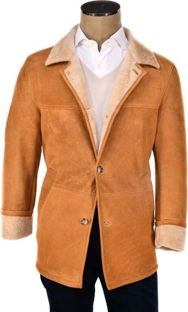 Hettabretz Caramel Leather Shearling Overcoat