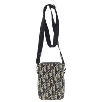 Dior Pre-owned Cross Body Bags, female, Blue, Size: ONE SIZE Pre-owned Oblique Jacquard Shoulder Bag