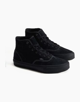 Vans Mens Vans Authentic Hi 2.0 Mens Pig Suede Black Trainers - Size: 11