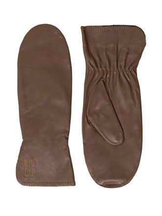 By Malene Birger Guanti con ricamo - Marrone