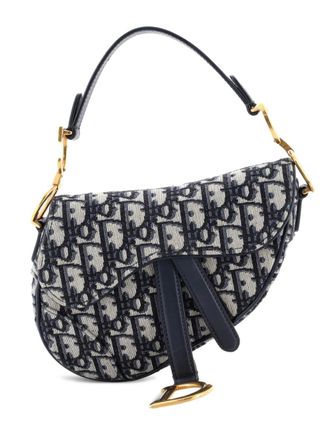 Dior Saddle Handbag Oblique Canvas Mini shoulder bag - Blue