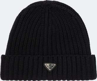 Prada Logo virgin wool beanie