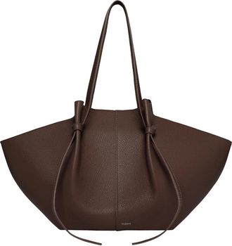Yuzefi Large Leather Tote Bag with Unique Silhouette