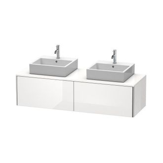Duravit Mueble De Pared Duravit Xsquare 160,0 X 54,8 Cm, 2 Cajones Xs4907b, Color (frente/cuerpo): Laca De Alto Brillo Stone Blue - Xs4907b4747