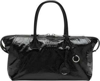Miu Miu Bolso de mano de piel brillante - Bags - Mujer - Negro - ONE SIZE