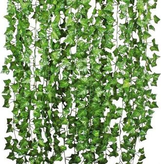 OEM Guirnalda De Hiedra Artificial, 12 Piezas, 25,6 Metros (84 Pies), Decoraci&oacute;n Para Exteriores, Ideal Para Celebraciones, Bodas, Cocinas, Jardines Y Ofi