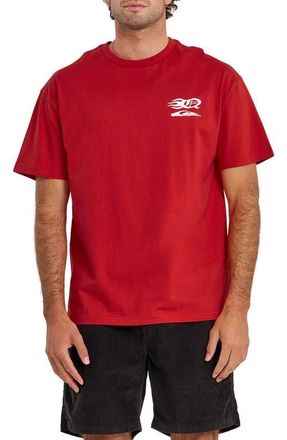 Quiksilver Stacked Mer Cotton Graphic T-Shirt in Salsa at Nordstrom, Size Xx-Large