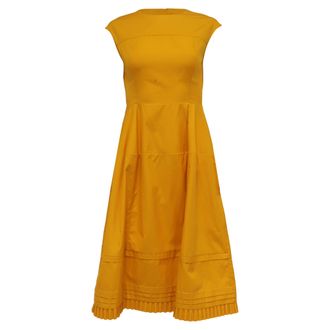 Marni Poplin Sleeveless Dress in Yellow Cotton
