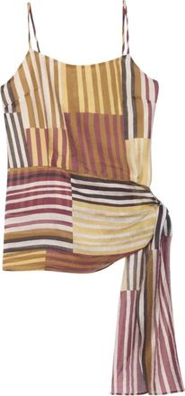 ottod'Ame Draped Jaquard Top - Dames - Tops zonder mouwen - Veelkleurig - 2XS - Tops