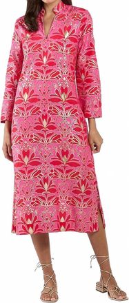 Jude Connally Lyra Midi Dress In Imperial Garden Peony/ Gold