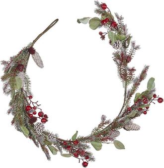 Beliani Guirnalda Artificial De Navidad Decoraci&oacute;n De Interior 150cm Verde Y Roja Irun