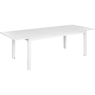 Beliani Tavolo da giardino allungabile 180/240 x 90 cm Alluminio Bianco Arredo esterno Skaloma
