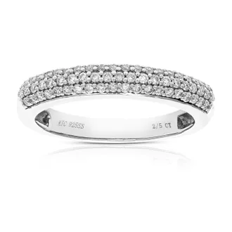 Vir Jewels 2/5 cttw Lab Grown Diamond Wedding Band in Sterling Silver For Women