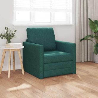 vidaXL Divano Letto con cuscino Verde scuro 74 x 77 x 81 cm Tessuto - Vidaxl