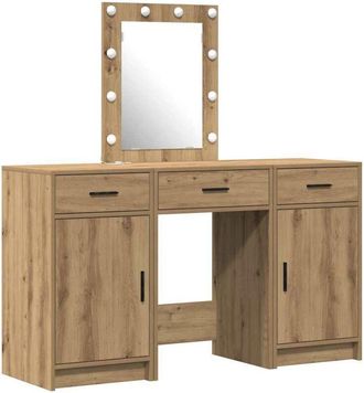 vidaXL Mesa De Tocador Con Caj&oacute;n 3 Pcs Marr&oacute;n 50 X 41 X 135 Cm Vidaxl