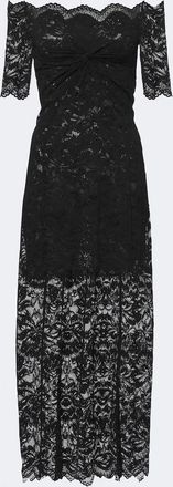 Paco Rabanne Off-shoulder lace midi dress