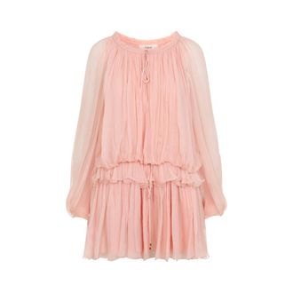 Chlo&eacute; Pink Mini Cape Dress