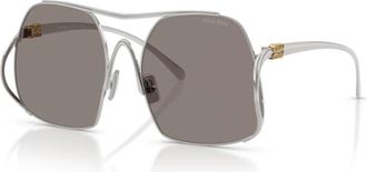 Miu Miu MU A55S 1Bc 80Q Zonnebrillen - Dames - Zonnebrillen - Grijs - 57 MM - Accessoires