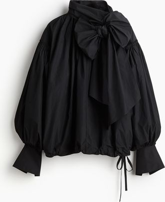 H&M Bluse mit Schleife - Schwarz