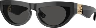 Burberry Stijlvolle zonnebril in blauwe tint - Dames - Zonnebrillen - Zwart - 58 MM - Accessoires