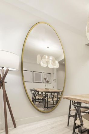 MirrorOutlet Gold Metal Framed Oval Wall Mirror 79 X 44 (200 x 112CM) | Size: 1 Pack
