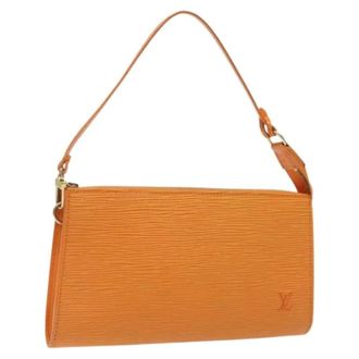 Louis Vuitton Tweedehands leren Louis Vuitton tassen - Dames - Pre-owned - Oranje - Maat: ONE Size Leer