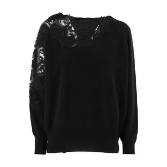 Ermanno Scervino Dames, Truien, Zwart, Maat: S Kasjmier