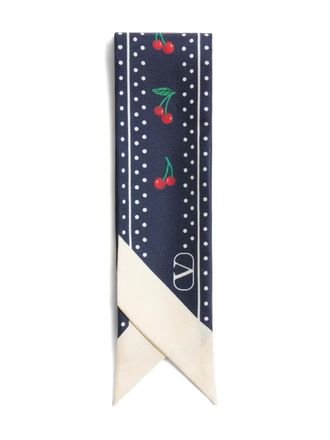Valentino Garavani Cherryfic bandeau scarf - women - Silk - One Size - Blue