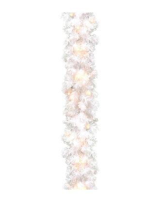 National Tree Company 9ft x 10in Wispy Willow White Garland w/ 50 Clear Lights