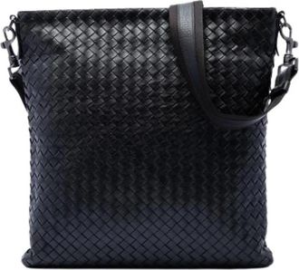 Bottega Veneta Pre-owned Woven Crossbody Bag - unisex - Vintage Schoudertas - Zwart - ONE Size - Leer - Vintage