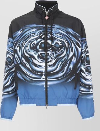 Casablanca warped logo ripple print sport jacket
