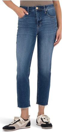 Kut from the Kloth KUT from the Kloth Rachael Mom Jeans Womens Blue Raw Hem High Rise GBO4038