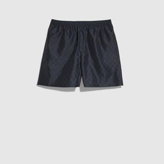 Gucci Printed Nylon Swimshorts, Size 44 IT, Black, Ready-to-wear