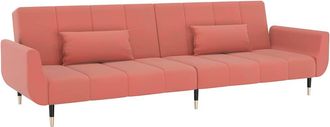 vidaXL Vidaxl - Sof&aacute; Cama De 2 Plazas Con Dos Cojines Terciopelo Rosa