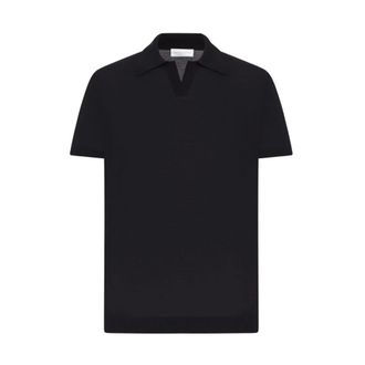 Roberto Collina Polo Shirts, male, Black, Size: XL Polo MC No Bottoni